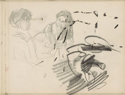 Study sheet with seated women