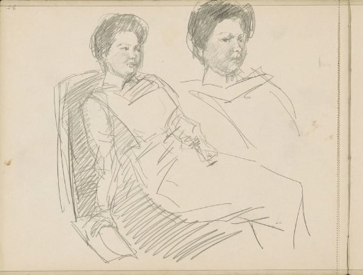 Two studies of a seated woman
