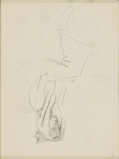 Seated figure in a robe, possibly a woman