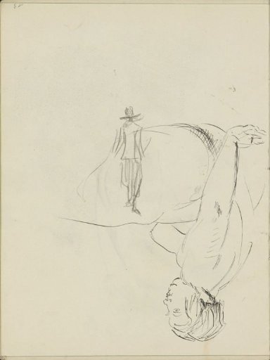 Seated female nude and a standing woman
