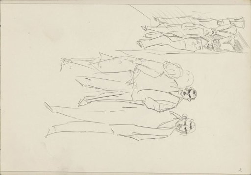 Standing figures, possibly actors