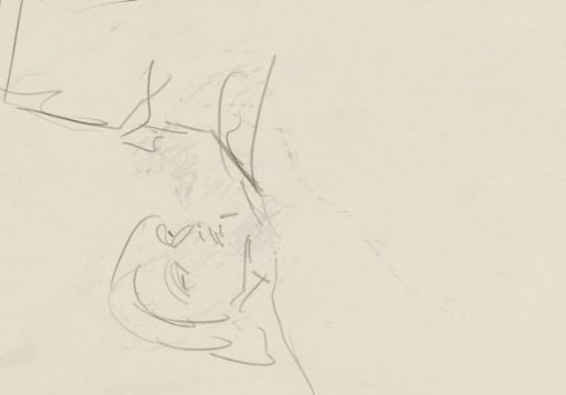 Woman's head and a man with a hat