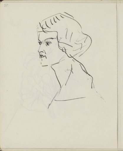 Woman's head, in profile