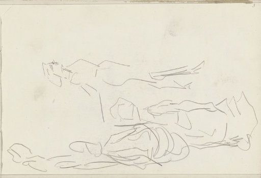 Study sheet with women, possibly on stage