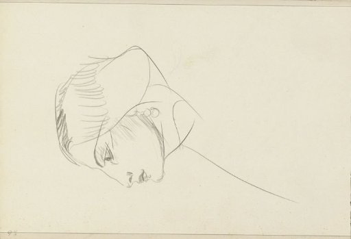 Woman's head with earring, in profile