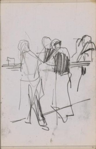 Figures, possibly at a bar or counter
