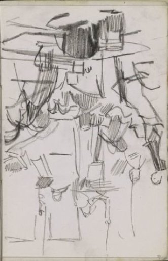 Figures at tables, possibly in a café