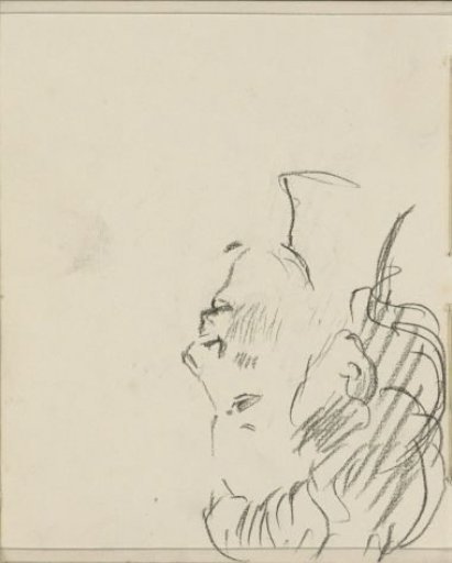 Woman's head, in profile