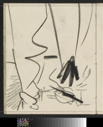 Two figures on the street, possibly women