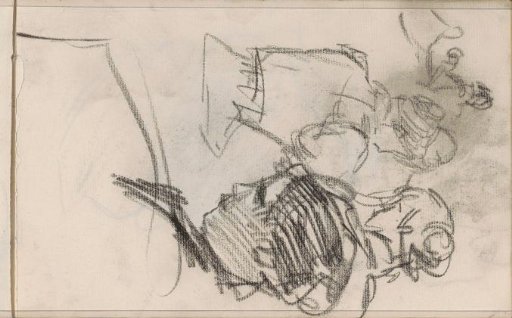 Study sheet with women, possibly coffee sellers