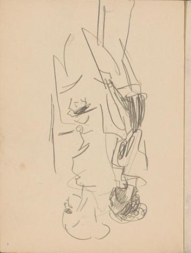 Two studies of a standing woman