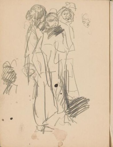 Standing figures, possibly women