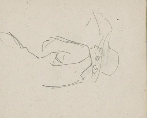 Woman with a hat, in profile
