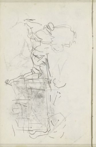 Woman before a horse and carriage