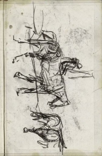 Four harnessed horses with two riders
