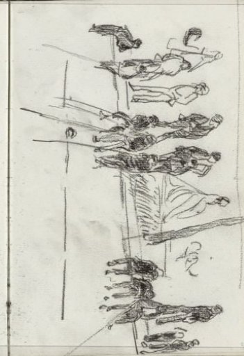 Group of figures, possibly partially fishing