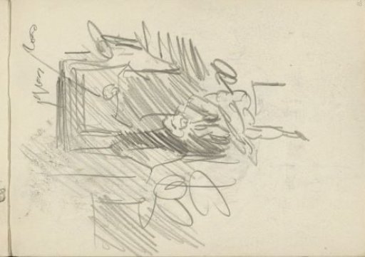 Seated figure, possibly an artist