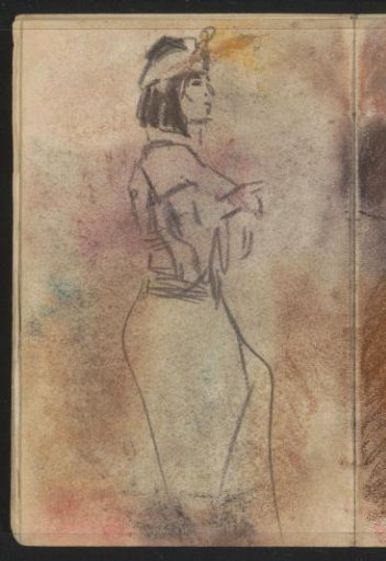 Standing Woman in Oriental Costume, in Profile