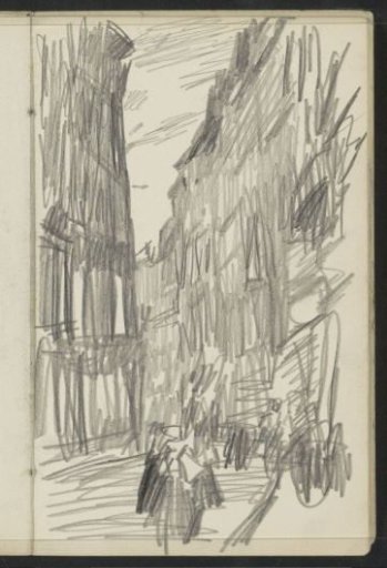 Figures in the Street, Possibly in Paris