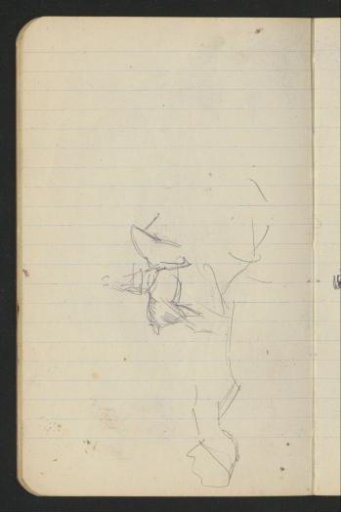 Rider and a woman, in profile
