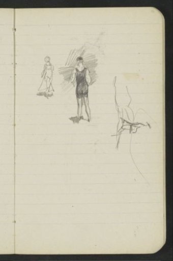 Figures in bathing attire, seen from behind