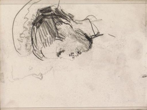 Head of a young woman, in profile