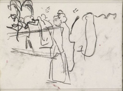Figures, possibly walking