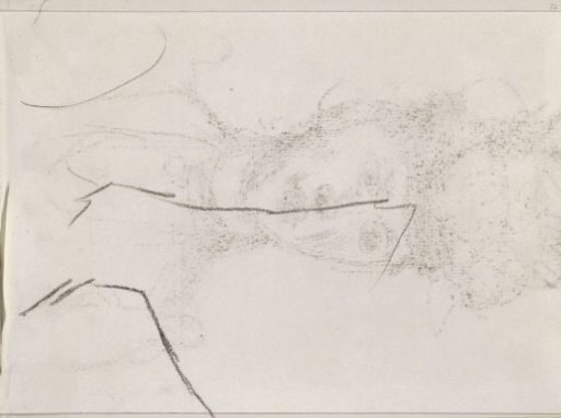 Study and a rubbing of a chalk drawing