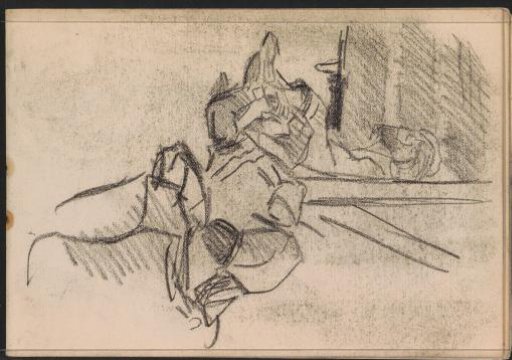 Lying man, possibly sleeping