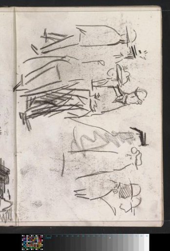 Standing men and women