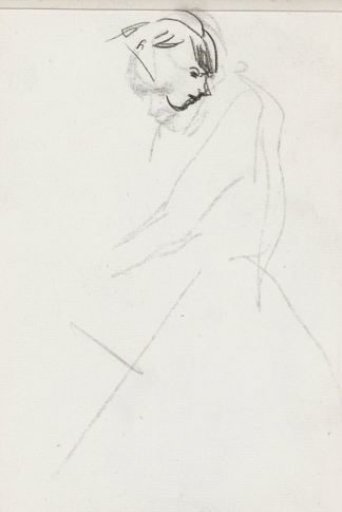 Head of a young woman, in profile