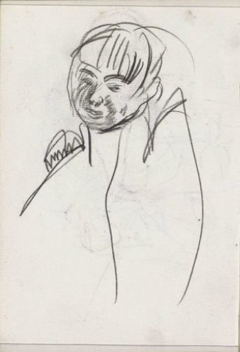 Woman looking over her shoulder