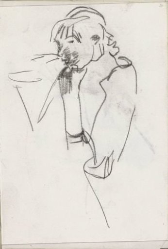 Woman with a hand under her chin