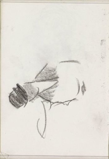Figure with a bowler or cloche hat