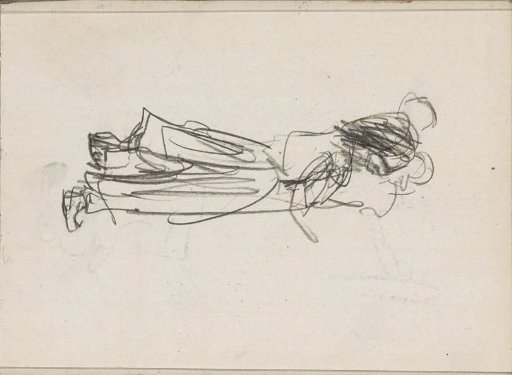 Standing woman, in profile