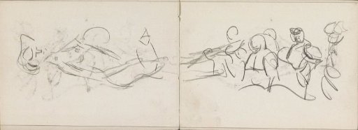 Standing female nude and other figure studies