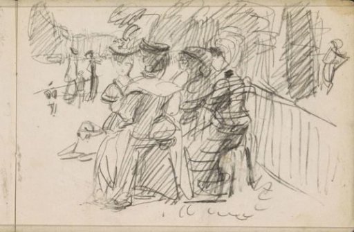 Group of seated women, possibly in a park