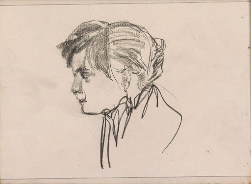 Woman's head, in profile