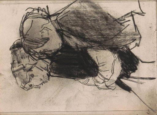 Two women with arms, in profile