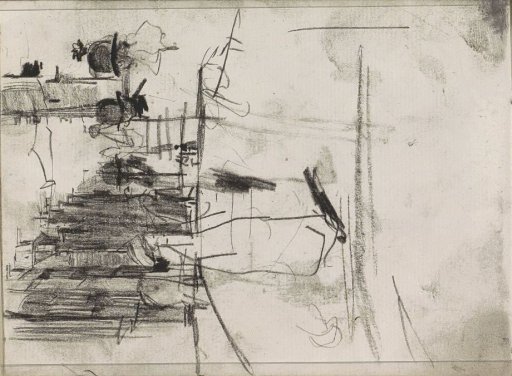 Figures on the street, possibly in Amsterdam