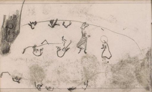 Figures, Possibly on Stage or in a Circus Ring