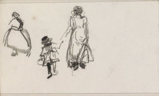Woman with a girl by the hand