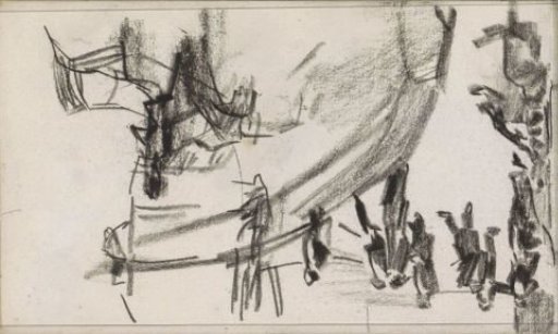 Man on horseback before spectators