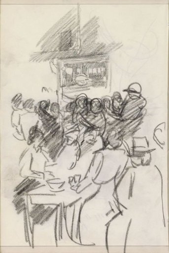 Figures, possibly in an establishment