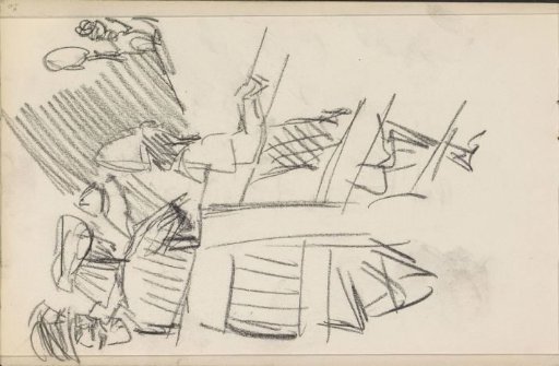 Costumed figures at a balustrade