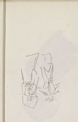 Two Standing Figures, Possibly a Man and a Woman