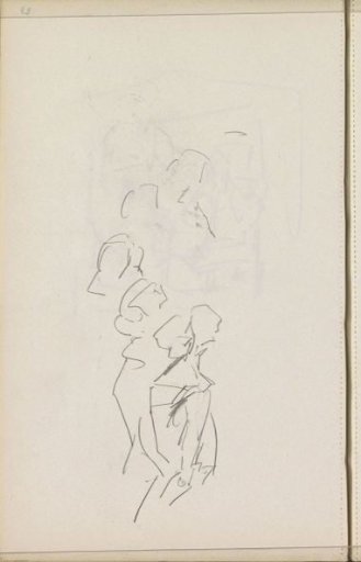 Studies of a standing woman, in profile