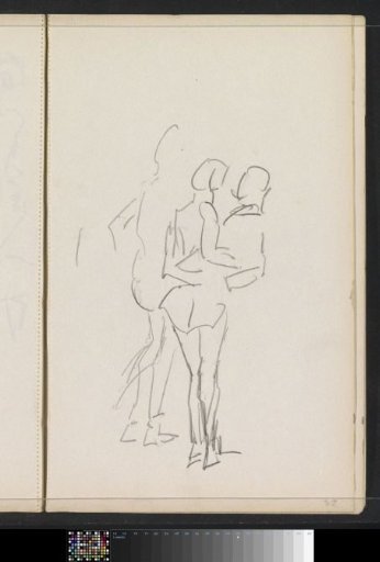 Standing figures, seen from the back