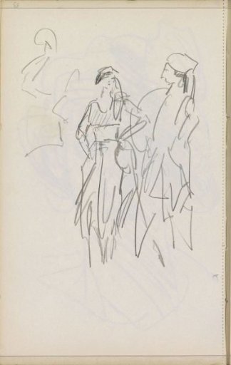 Standing figures with hands on hips