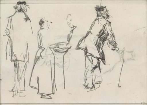 Standing and walking figures